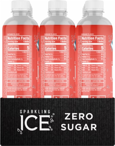 Sparkling Ice® Strawberry Lemonade Flavored Sparkling Bottled Water Perspective: left