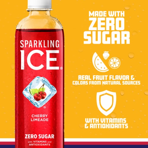 Sparkling Ice® Cherry Limeade Flavored Sparkling Bottled Water Perspective: left