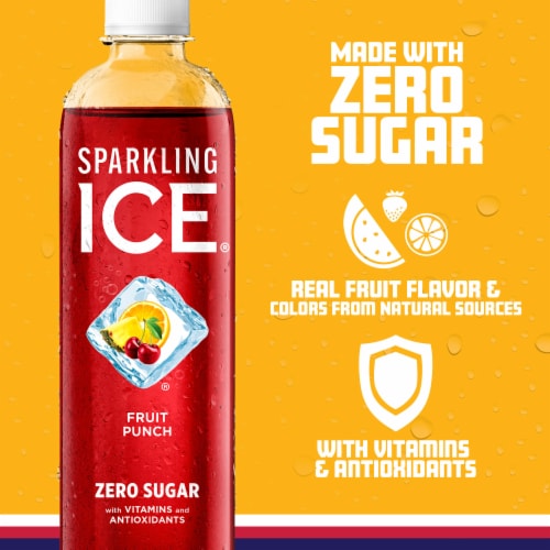 Sparkling Ice® Fruit Punch Flavored Sparkling Bottled Water Perspective: left