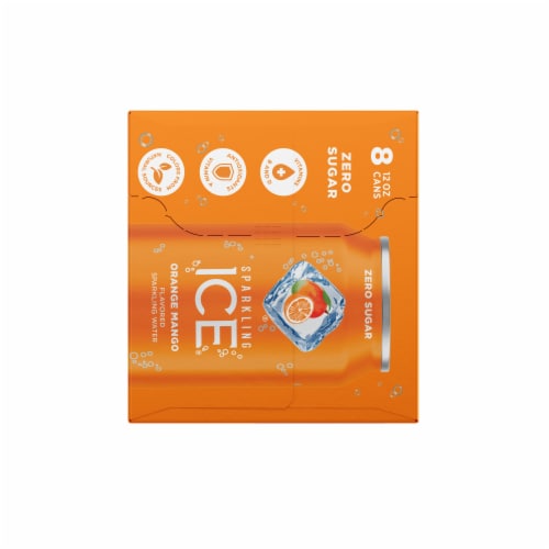 Sparkling Ice® Orange Mango Flavored Sparkling Water Cans Perspective: left