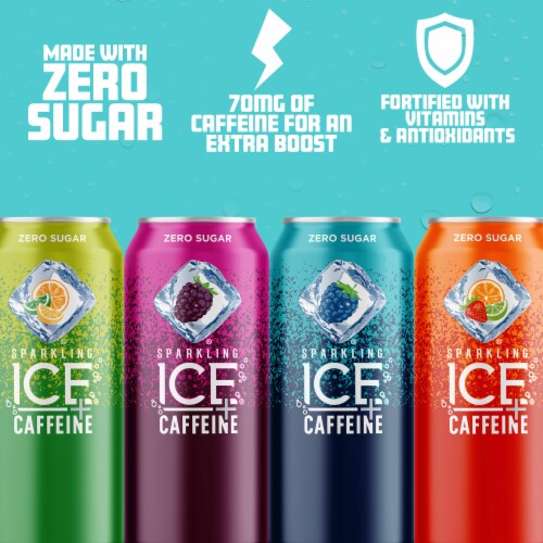 Sparkling Ice® Caffeinated Variety Pack Flavored Sparkling Water Cans Perspective: left