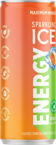 Sparkling Ice® + Energy Maximum Mango Energy Drink Perspective: left