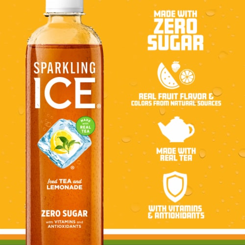Sparkling Ice Zero Sugar Tea + Lemonade Water Perspective: left
