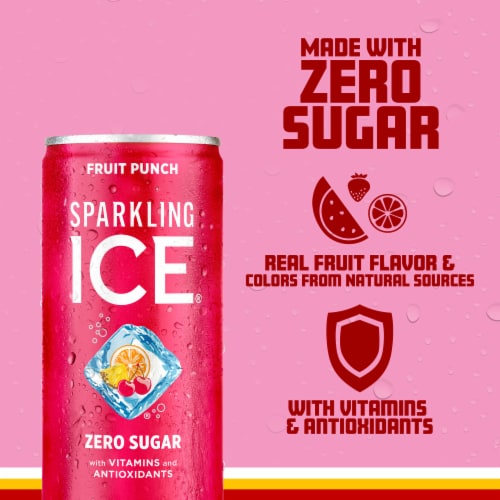 Sparkling Ice® Zero Sugar Fruit Punch Sparkling Water Mini Cans Perspective: left