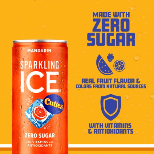 Sparkling Ice Cuties Mandarin Sparkling Water Mini Cans Perspective: left
