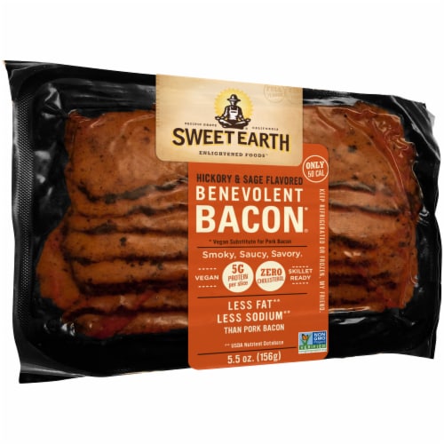 Sweet Earth Natural Foods Vegan Hickory & Sage Smoked Seitan Bacon Perspective: left