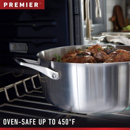 Calphalon Premier 3 Layer Oven Safe Stainless Steel 2.5 Quart Sauce Pan  with Lid, 1 Piece - Pay Less Super Markets