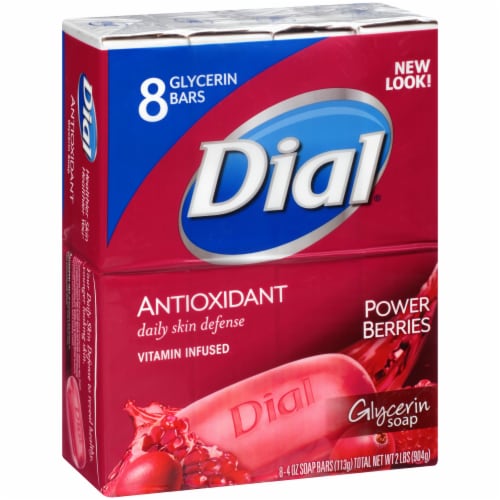 Dial Antioxidant Vitamin Infused Power Berries Glycerin Soap Bars Perspective: left