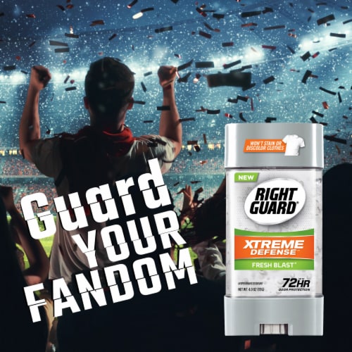 Right Guard Xtreme Defense 5 Fresh Blast Gel Deodorant Perspective: left