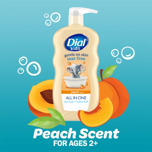 Dial® Kids 3-in-1 Peach Scent Shampoo Body Wash Bubble Bath Perspective: left