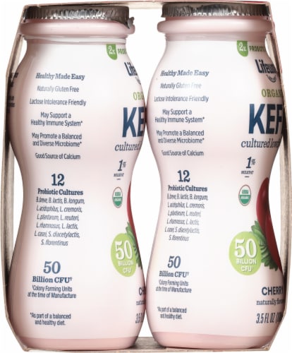 Lifeway Cherry Organic Probiotic Low Fat Kefir Drinks Perspective: left