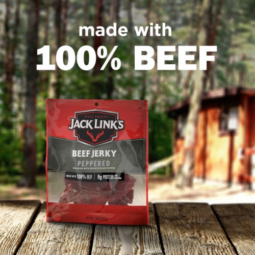 Jack Link's® Meat Snacks Peppered Beef Jerky Perspective: left