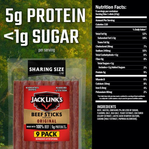 Jack Link's® Original Beef Jerky Sticks Perspective: left