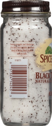 Spice Islands Black Truffle Salt Naturally Flavored Sea Salt Shaker Perspective: left