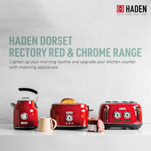 Haden Dorset Stainless Steel 2-Slice Toaster - Red Perspective: left