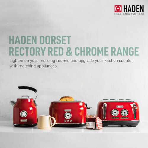 Haden Dorset Stainless Steel 2-Slice Toaster - Red Perspective: left