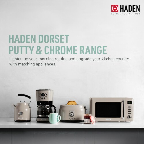 Haden Dorset Stainless Steel Cordless Electric Kettle - Putty Perspective: left