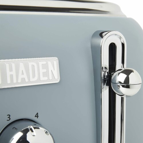 Haden Highclere 4-Slice Wide Slot Toaster - Poole Blue Perspective: left