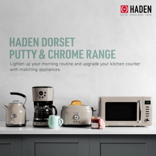 Haden Dorset Modern Programmable Coffee Maker - Putty Perspective: left
