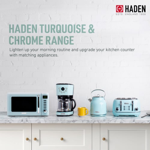 Haden Heritage 700-Watt Microwave - Turquoise Perspective: left