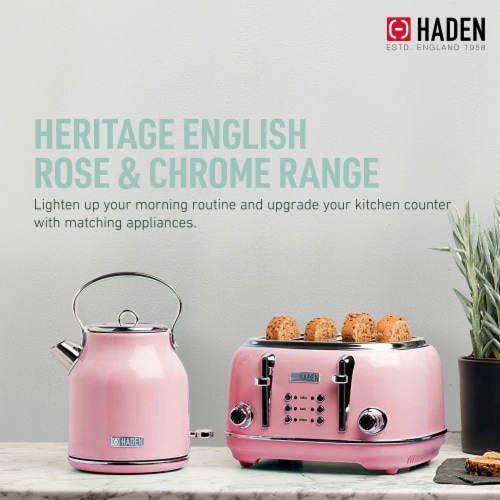 Haden Heritage 4-Slice Toaster - English Rose Perspective: left