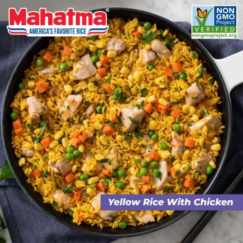 Mahatma Seasoned Yellow Rice Perspective: left