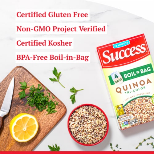 Success Boil-in-Bag Tri-Color Quinoa Perspective: left