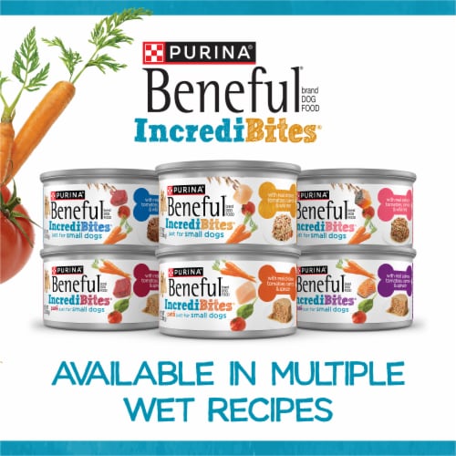 Purina Beneful IncrediBites Pate Wet Dog Food for Small Dogs Porterhouse Steak Flavor Perspective: left