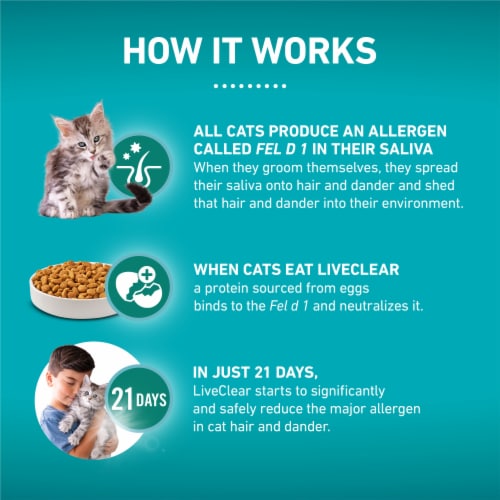 Purine ONE LiveClear Allergen-Reducing Kitten Dry Cat Food Formula Real Chicken Perspective: left