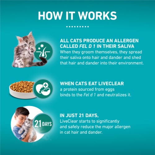 Purine ONE LiveClear Allergen-Reducing Kitten Dry Cat Food Formula Real Chicken Perspective: left