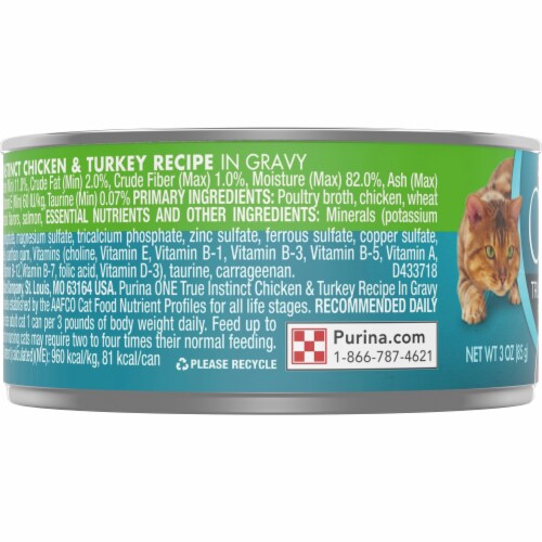 Purina ONE True Instinct Chicken & Turkey Recipe in Gravy Natural Wet Cat Food Perspective: left
