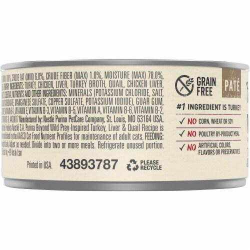 Purina Beyond Wild Turkey Liver & Quail Natural Cat Food Perspective: left