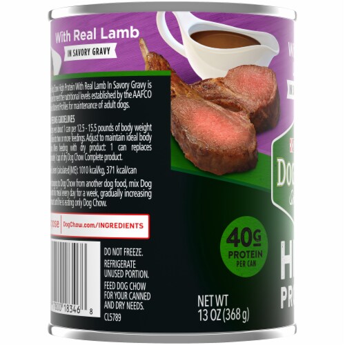Dog Chow® High Protein with Real Lamb in Savory Gravy Wet Dog Food Perspective: left