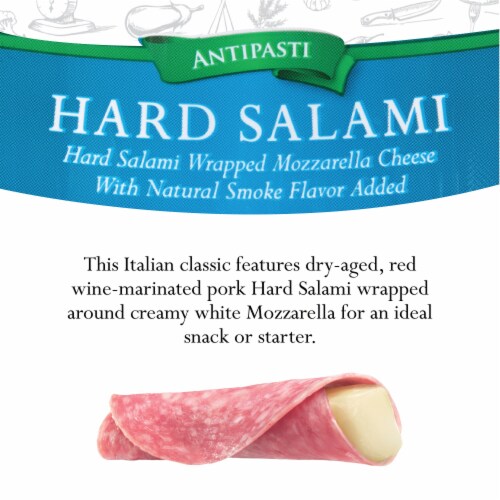 Fiorucci Hard Salami Wrapped Mozzarella Cheese Twin Pack Panino Perspective: left