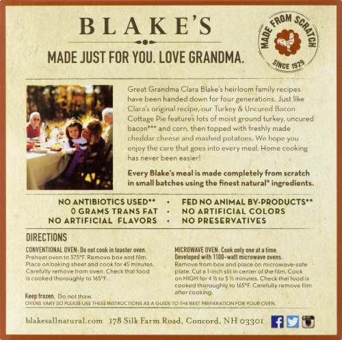 Blake's Turkey & Uncured Bacon Cottage Pie Frozen Meal Perspective: left