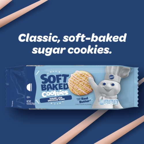 Pillsbury Soft Baked Drizzle Sugar Cookies Perspective: left