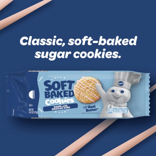 Pillsbury Soft Baked Drizzle Sugar Cookies Perspective: left