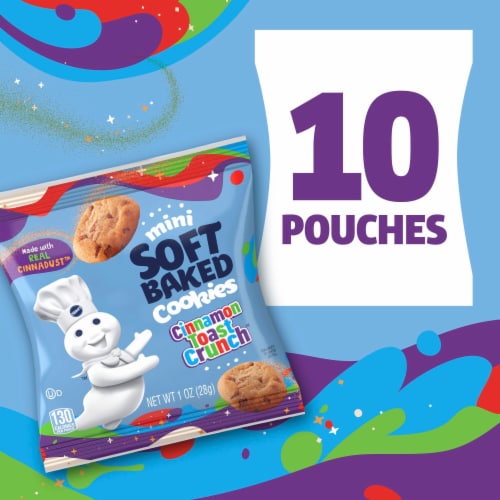Pillsbury Mini Soft Baked Cinnamon Toast Crunch Cookies Snack Bags Perspective: left