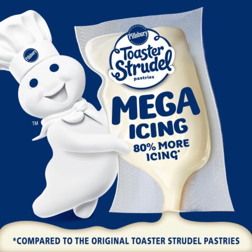 Pillsbury Toaster Strudel Limited Edition Mega Icing Strawberry Flavored Frozen Pastries Perspective: left