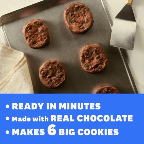 Pillsbury Ready to Bake! Big Cookies Double Chocolate Cherry Cookie Dough Perspective: left