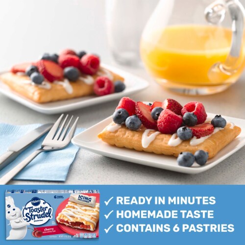 Pillsbury Cherry Toaster Strudel Frozen Pastries Perspective: left