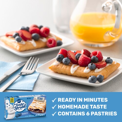 Pillsbury Blueberry Toaster Strudel Frozen Pastries Perspective: left