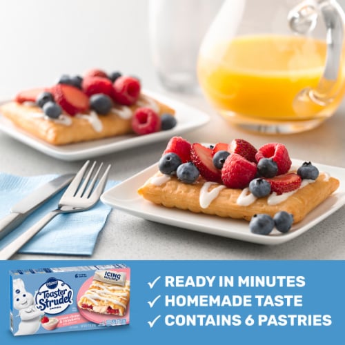 Pillsbury Cream Cheese and Strawberry Toaster Strudel Frozen Pastries Perspective: left