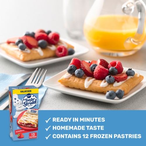Pillsbury Strawberry Toaster Strudel Frozen Pastries Perspective: left