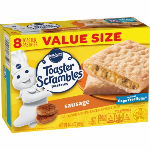 Pillsbury Sausage Toaster Scrambles Frozen Breakfast Pastries Perspective: left