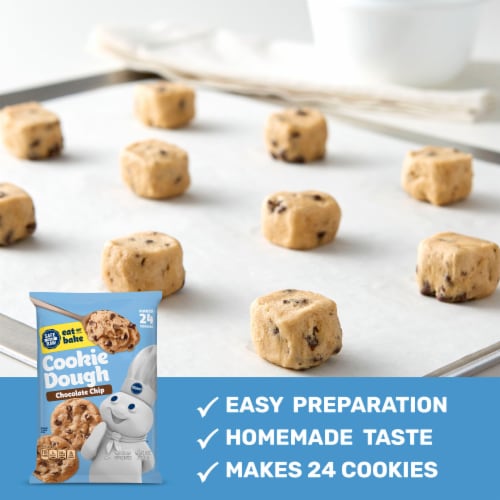Pillsbury Ready to Bake Refrigerated Chocolate Chip Cookie Dough Perspective: left
