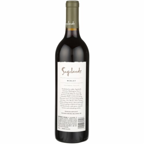 Sagelands Vineyard Merlot Washington Red Wine Perspective: left