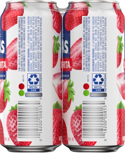 Ritas Straw Ber Rita Sparkling Margarita Flavored Hard Beverage Perspective: left
