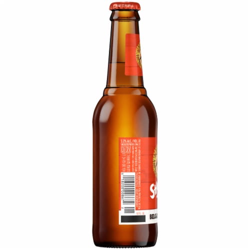 Shock Top Belgian White Ale Beer Perspective: left