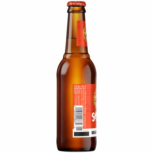 Shock Top Belgian White Ale Beer Perspective: left